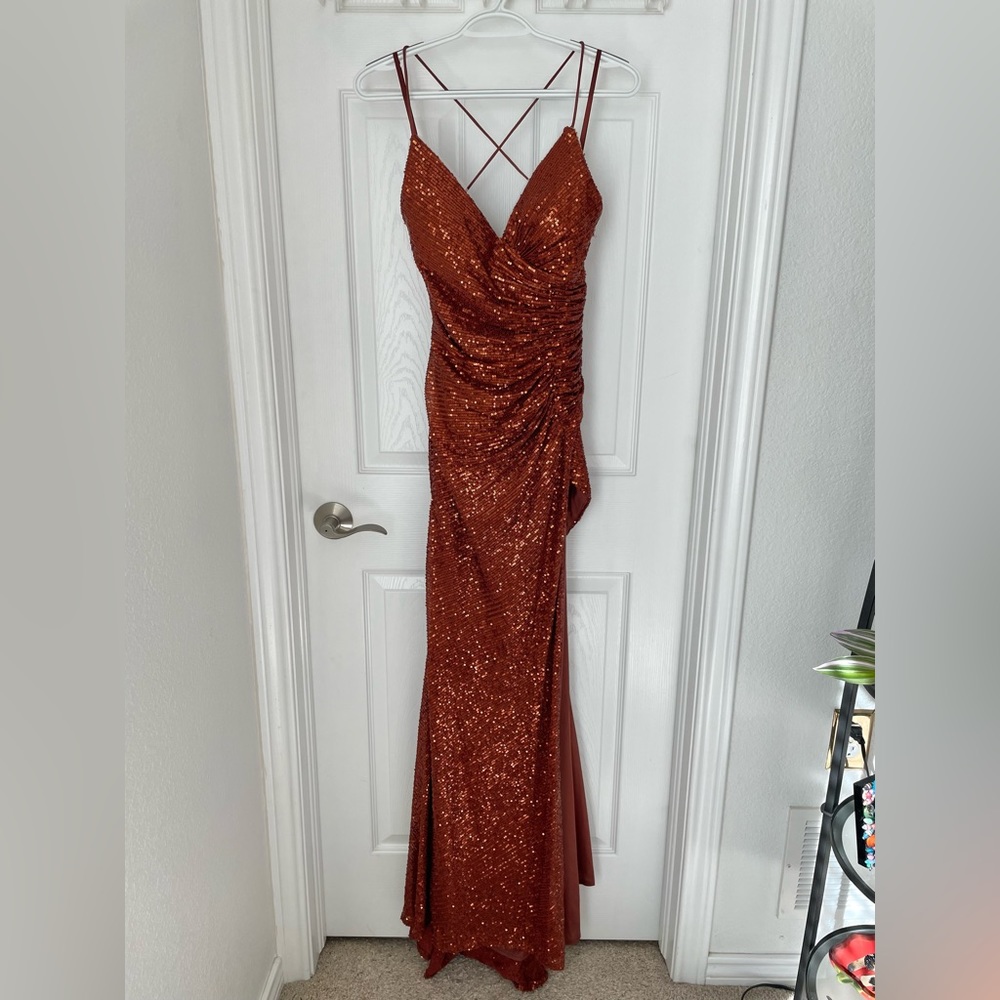Cinderella Divine Sienna sequin prom dress. Size M. Used: worn once